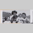 Yoshiko, William, Susan and Leslie Shiomi on beach (ddr-densho-522-362)