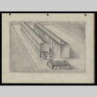 Pencil drawing of Poston buildings (ddr-csujad-55-1892)