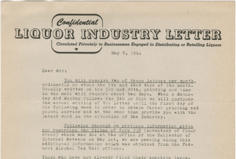 Liquor Industry Letter (ddr-densho-319-596)