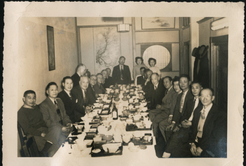 Group dines at Bush Garden restaurant (ddr-densho-395-67)