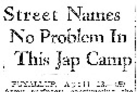 Street Names No Problem in this Jap Camp (April 13, 1942) (ddr-densho-56-752)