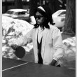 Ruth Ohama playing ping pong (ddr-densho-336-145)