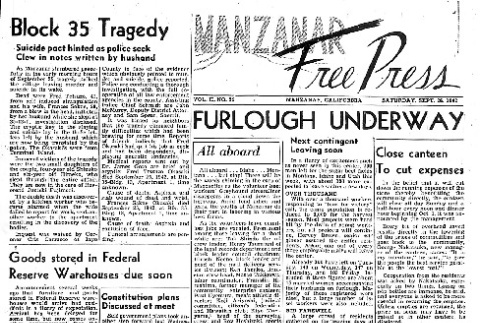 Manzanar Free Press Vol. II No. 29 (September 26, 1942) (ddr-densho-125-72)