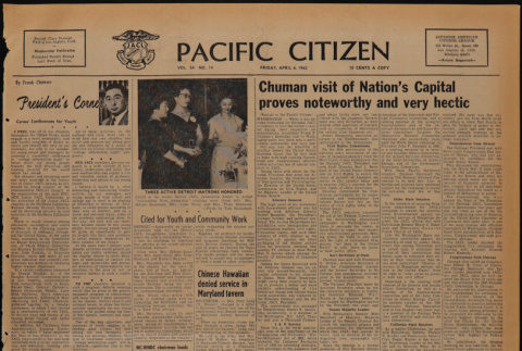 Pacific Citizen, Vol. 54, No. 14 (April 6, 1962) (ddr-pc-34-14)