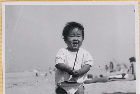 Susan Shiomi at beach (ddr-densho-522-238)