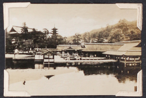 View of temple from lake (ddr-densho-468-496)