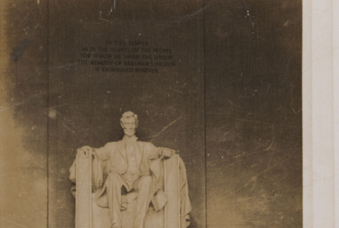 Soldier in front of Lincoln monument (ddr-janm-17-55)