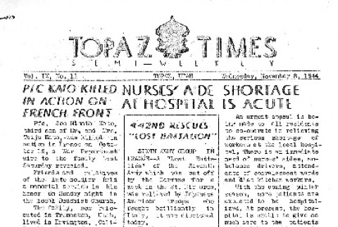 Topaz Times Vol. IX No. 11 (November 8, 1944) (ddr-densho-142-355)