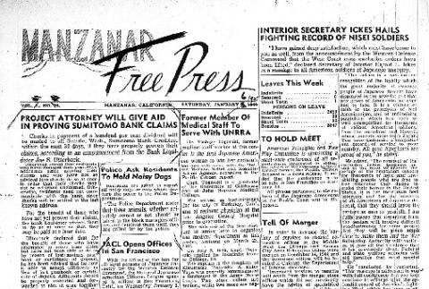 Manzanar Free Press Vol. 6 No. 57 (January 6, 1944) (ddr-densho-125-301)