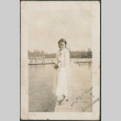 Woman standing on dock (ddr-densho-316-184)