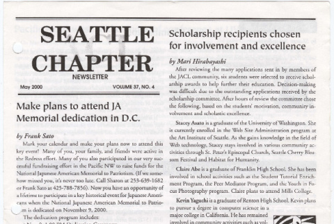 Seattle Chapter, JACL Reporter, Vol. 37, No. 5, May 2000 (ddr-sjacl-1-477)