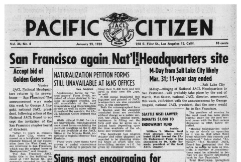 The Pacific Citizen, Vol. 36 No. 4 (January 23, 1953) (ddr-pc-25-4)