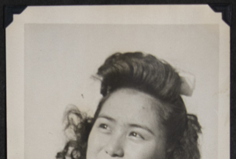 Portrait of Chiyo with a heart-shaped necklace (ddr-densho-542-695)