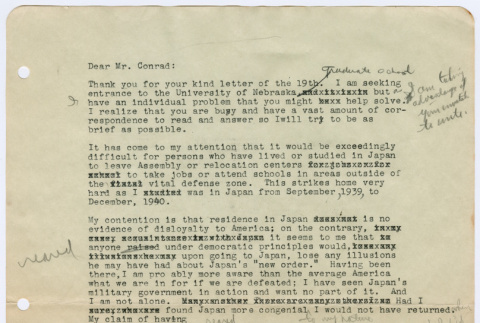 Letter from Joseph Ishikawa to  Mr. Conard (ddr-densho-468-107)