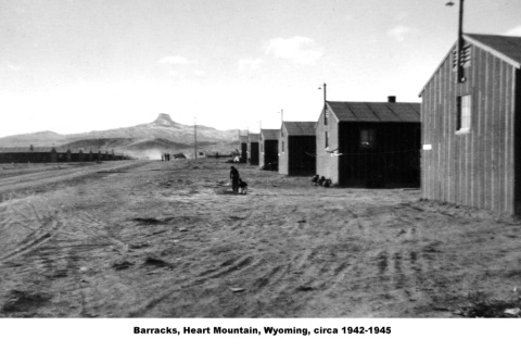 Barracks with Heart Mountain in background (ddr-ajah-6-681)