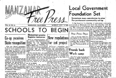 Manzanar Free Press Vol. II No. 24 (September 14, 1942) (ddr-densho-125-62)