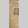 Newspaper clipping regarding Chief Justice James L. Coke (ddr-njpa-2-162)