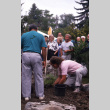 Don Brooks planting a tree at the 1990 Kubota Garden Annual Meeting (ddr-densho-354-360)