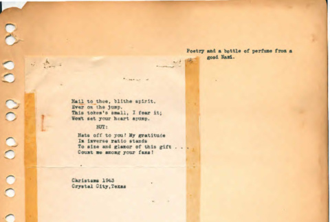 Poem from German internee and program for Christmas party at Crystal City Department of Justice Internment Camp (ddr-csujad-55-1385)