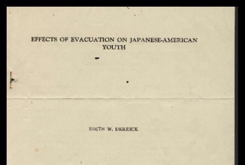 Effects of evacuation on Japanese-American youth (ddr-csujad-55-1713)