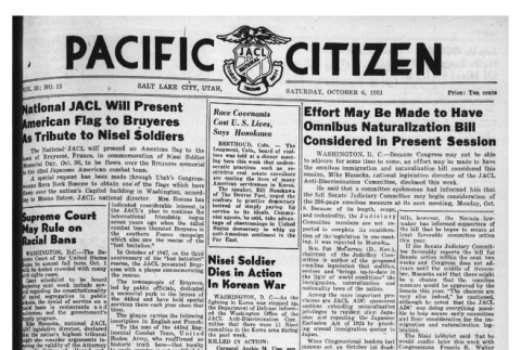 The Pacific Citizen, Vol. 33 No. 13 (October 6, 1951) (ddr-pc-23-40)