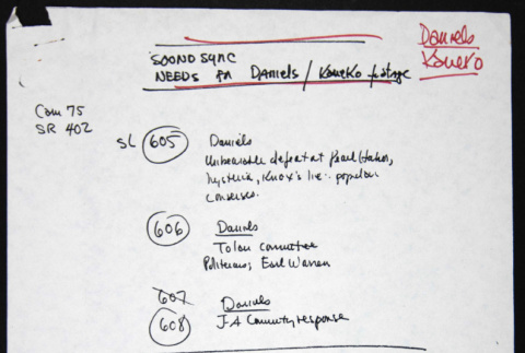 Sound sync notes (ddr-densho-1007-1080)