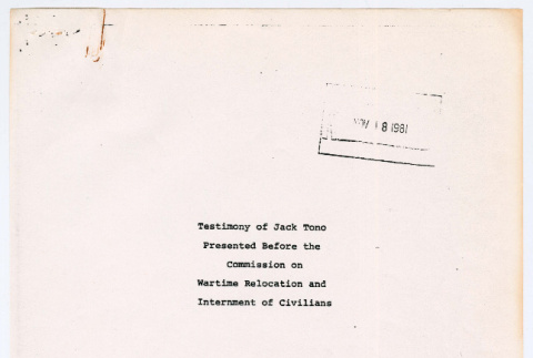 Testimony of Jack Tono (ddr-densho-1007-1820)