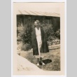 Henrietta Schoen posing in open cloak (ddr-densho-223-23)