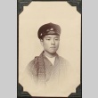 Nikkei man wearing a cap and Japanese clothing (ddr-densho-259-435)