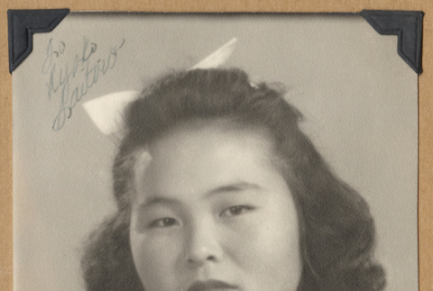 Portrait of a Mitzi with a bow (ddr-densho-542-268)