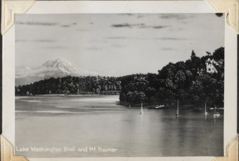 Lake Washington and Mt. Rainier (ddr-densho-466-800)