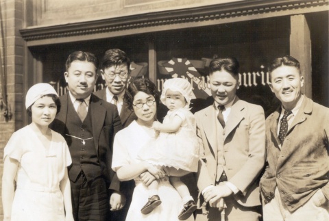 Group in front of the Japanese American Courier offices (ddr-densho-101-1)