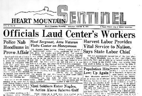 Heart Mountain Sentinel Vol. II No. 41 (October 9, 1943) (ddr-densho-97-149)