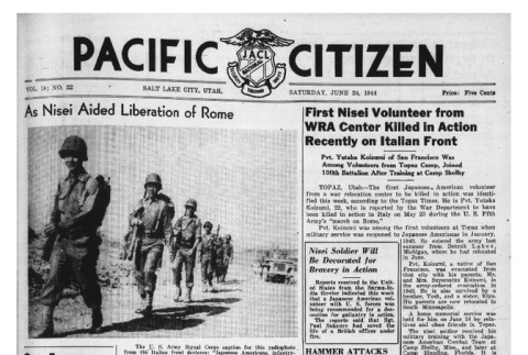 The Pacific Citizen, Vol. 18 No. 22 (June 24, 1944) (ddr-pc-16-26)