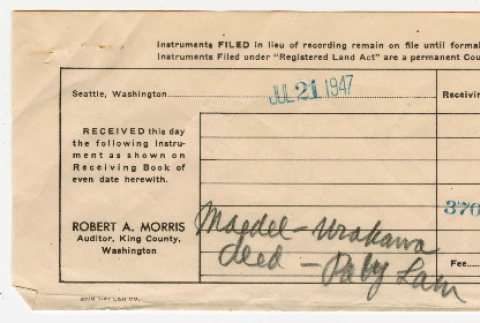 Packet of Satisfaction of Mortgage to County Auditor (ddr-densho-474-100)
