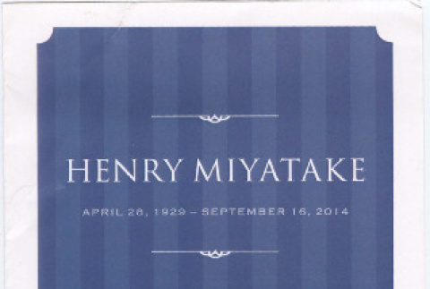 Memorial Service Program for Henry Miyatake (ddr-densho-122-358)