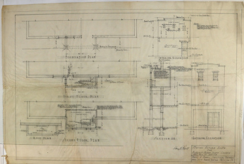 Blueprint for Motion Picture Booth for Betsuin Temple (ddr-densho-430-116)