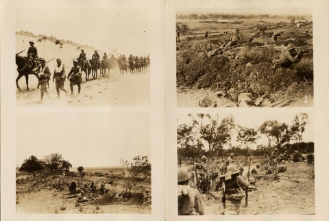 Soldiers on horseback, resting, and moving through fields (ddr-njpa-6-83)