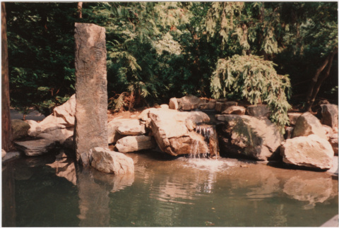 Pond and waterfall at the Teich project (ddr-densho-377-247)