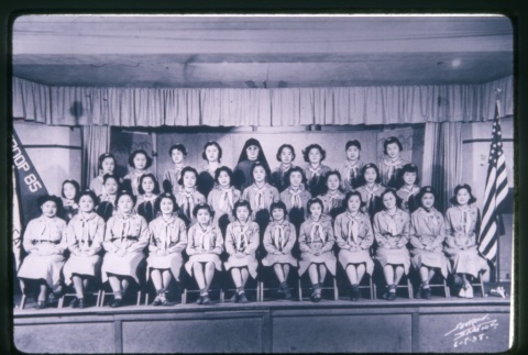(Slide) - Image of Girl Scout troop 85 (ddr-densho-330-4-mezzanine-f77d652436)