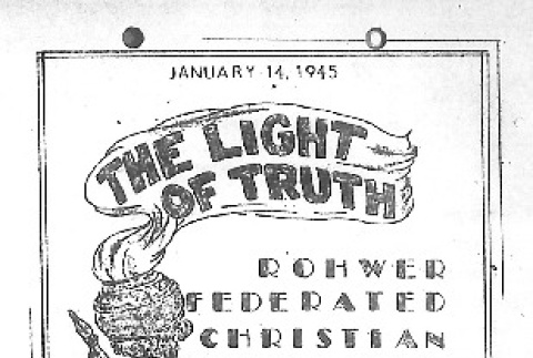 Rohwer Federated Christian Church bulletin (January 14, 1945) (ddr-densho-143-339)