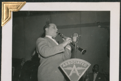 Barney Bigard playing the clarinet (ddr-densho-434-123)