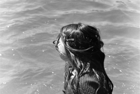 Peggy Hiraoka in the lake (ddr-densho-336-517)
