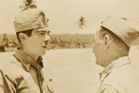 Major General Ralph J. Mitchell awarding a medal to Captain James E. Swett (ddr-njpa-1-898)