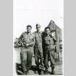 Three soldiers in front of tent (ddr-densho-1007-853)