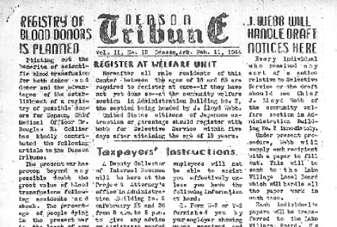 Denson Tribune Vol. II No. 12 (February 11, 1944) (ddr-densho-144-141)