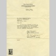 Letter regarding parolee's travel permit (ddr-densho-203-20)