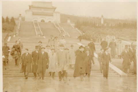 Wang Jingwei walking with a group of Chinese legislators (ddr-njpa-1-1044)