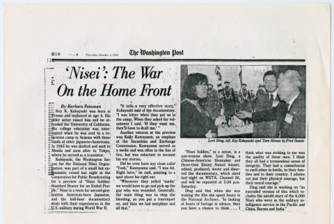 Nisei Soldier article in the Washington Post (ddr-densho-1007-1010)
