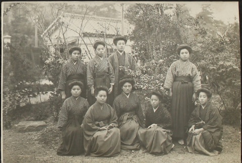 Teacher and students on Awaji Island (ddr-densho-259-126)